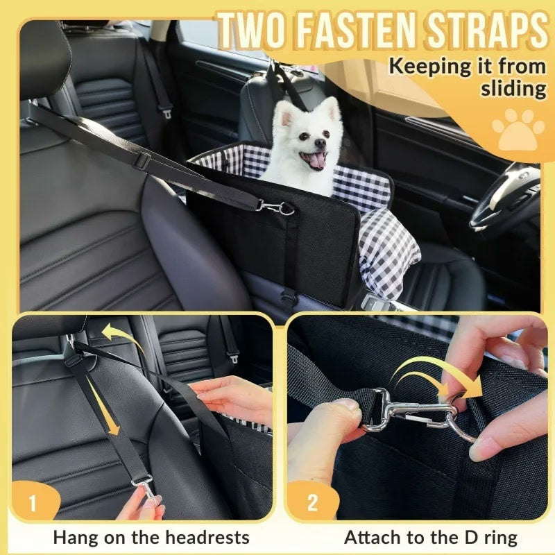 Console Dog Car Seat - Booster Seat for Small Dogs & Cats